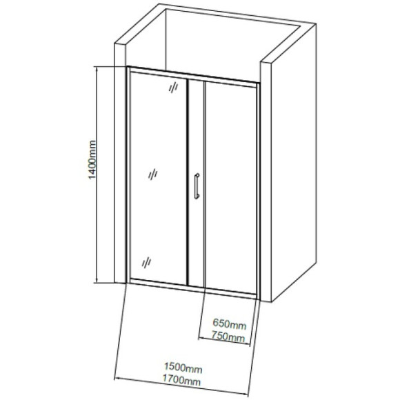 Шторка на ванну Grossman GR-170/2 Хром Шторка на ванну Grossman GR-170/2 Хром