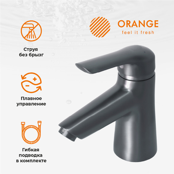 Смеситель для раковины Orange Tony M54-021Gr Графит Смеситель для раковины Orange Tony M54-021Gr Графит