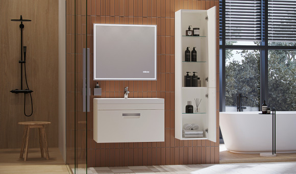 Тумба под раковину Velvex Estea 80 tp.EST.MOD.80.1Y подвесная Белая матовая