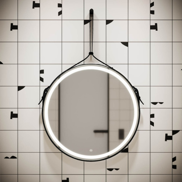 Зеркало Sancos Dames 65 DA650 с подсветкой Черное с сенсорным выключателем Зеркало Sancos Dames 65 DA650 с подсветкой Черное с сенсорным выключателем