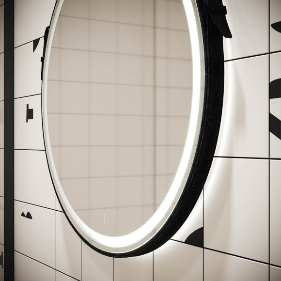 Зеркало Sancos Dames 65 DA650 с подсветкой Черное с сенсорным выключателем Зеркало Sancos Dames 65 DA650 с подсветкой Черное с сенсорным выключателем