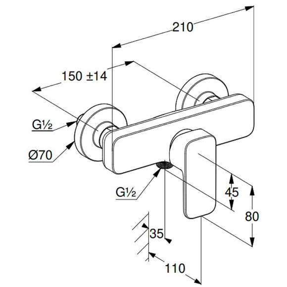 Смеситель для душа Kludi Renon 428310575 Хром Смеситель для душа Kludi Renon 428310575 Хром