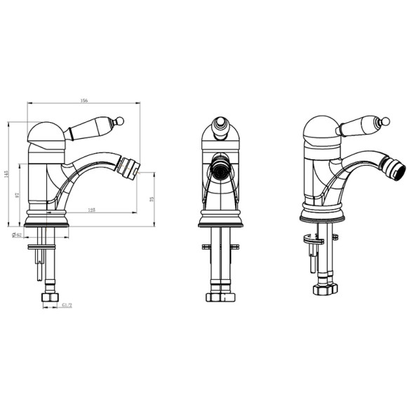 Смеситель для биде Boheme Medici Ripresa 306 Бронза