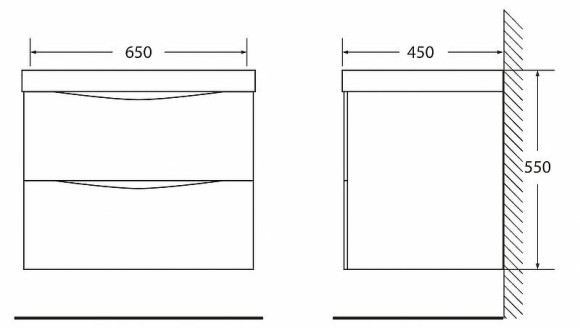Тумба под раковину BelBagno Marino 65 MARINO-650-2C-SO-RW-P подвесная Rovere Moro