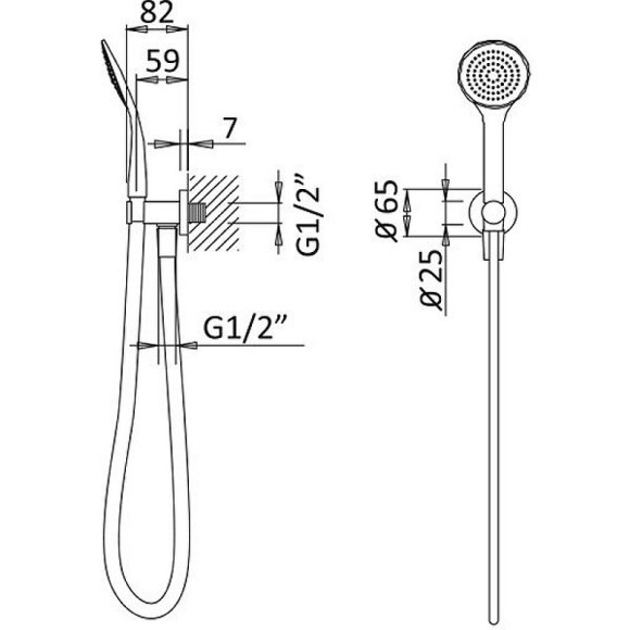 Душевой гарнитур Cezares CZR-B-KD-01 Хром