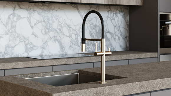 Смеситель для кухни Boheme Uno 115-MG Золото матовое