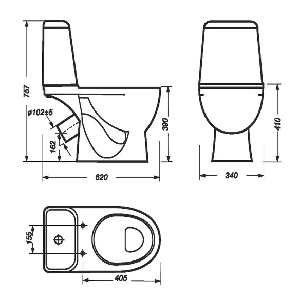 Унитаз-компакт Sanita Luxe Max SL DM WC.CC/Max/2-DM/WHT.G/S1 с бачком и сиденьем Микролифт