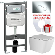 Комплект унитаза с инсталляцией Ceramicanova Metric CN3007_1001CH_1000 с сиденьем Микролифт и клавишей смыва Хром