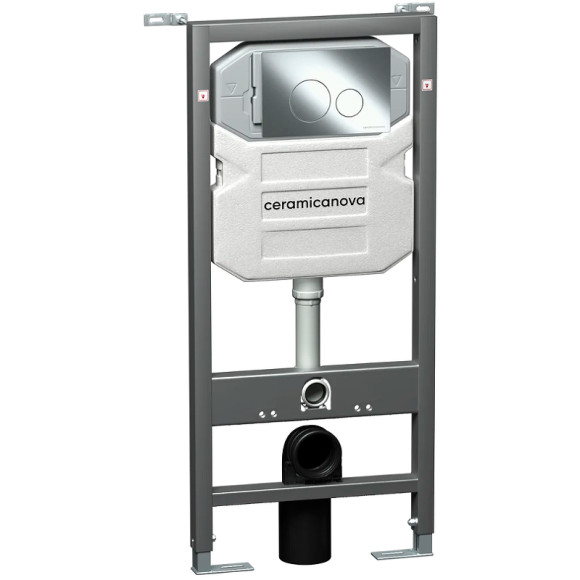 Комплект унитаза с инсталляцией Ceramicanova Metric CN3007_1001CH_1000 с сиденьем Микролифт и клавишей смыва Хром Комплект унитаза с инсталляцией Ceramicanova Metric CN3007_1001CH_1000 с сиденьем Микролифт и клавишей смыва Хром