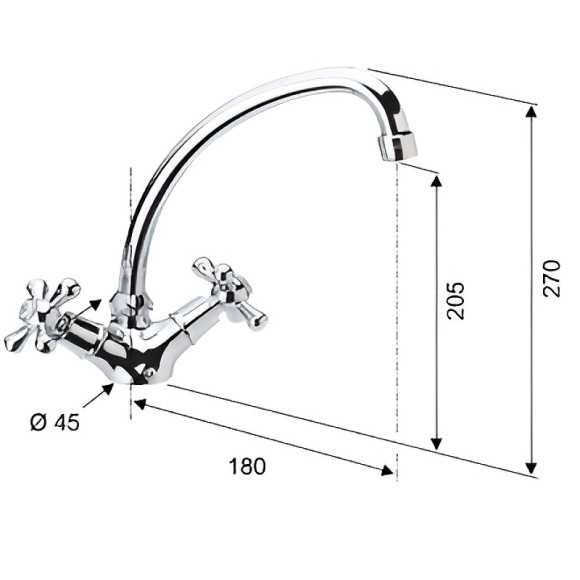 Смеситель для кухни Remer Liberty 43LIJ Хром Смеситель для кухни Remer Liberty 43LIJ Хром