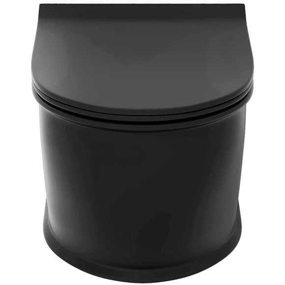 Унитаз Grossman Retro GR-4482BMS подвесной Черный матовый с сиденьем Микролифт Унитаз Grossman Retro GR-4482BMS подвесной Черный матовый с сиденьем Микролифт