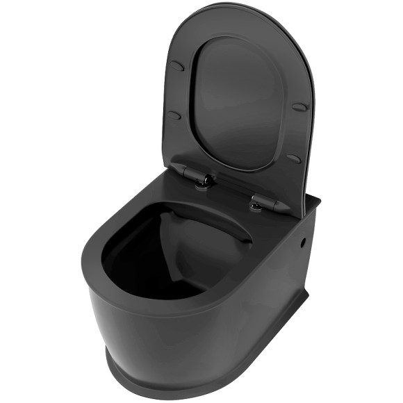 Унитаз Grossman Retro GR-4482BMS подвесной Черный матовый с сиденьем Микролифт Унитаз Grossman Retro GR-4482BMS подвесной Черный матовый с сиденьем Микролифт