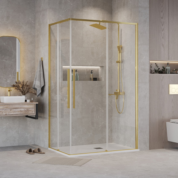 Душевой уголок Grossman Galaxy 110х70 300.K33.01.1170.32.00 профиль Золото сатин стекло прозрачное Душевой уголок Grossman Galaxy 110х70 300.K33.01.1170.32.00 профиль Золото сатин стекло прозрачное