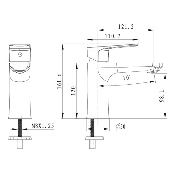 Смеситель для раковины Kaiser Atrio 60011 Белый Хром