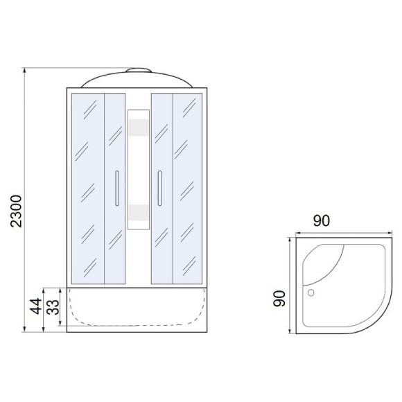 Душевая кабина River Nara XL 90x90 МТ 10000006213 с поддоном Душевая кабина River Nara XL 90x90 МТ 10000006213 с поддоном