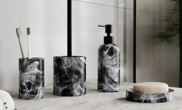 Дозатор для жидкого мыла WasserKRAFT Neime K-1999 Черный Белый Дозатор для жидкого мыла WasserKRAFT Neime K-1999 Черный Белый