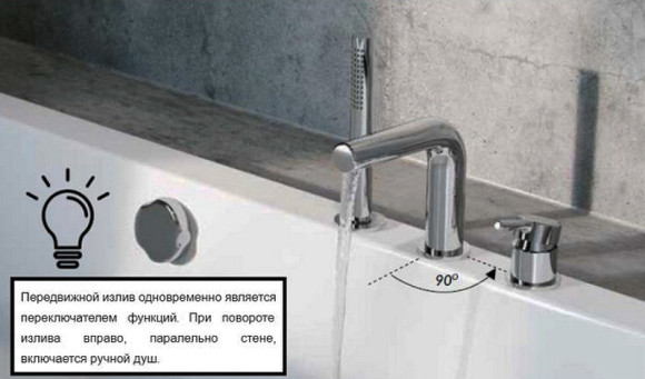 Смеситель на борт ванны Excellent Pi Arex AREX.1234CR Хром Смеситель на борт ванны Excellent Pi Arex AREX.1234CR Хром