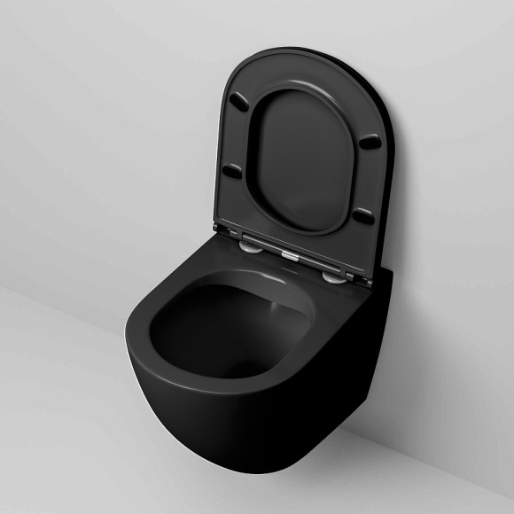 Унитаз Grossman GR-4457BMS подвесной Черный матовый с сиденьем Микролифт Унитаз Grossman GR-4457BMS подвесной Черный матовый с сиденьем Микролифт