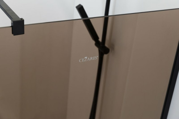 Душевая перегородка Cezares Liberta 90 LIBERTA-L-1-90-120-BR-NERO профиль Черный матовый стекло бронзовое