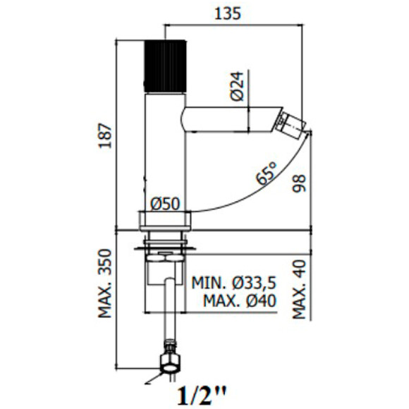 Смеситель для биде Paffoni Jo JO131NO Черный матовый