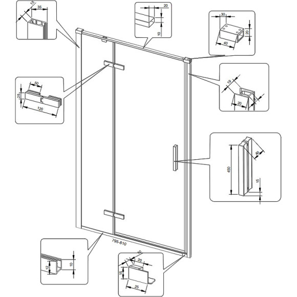 Душевая дверь Veconi Vianno VN-73 80 VN73-80-01-C4 профиль Хром стекло прозрачное Душевая дверь Veconi Vianno VN-73 80 VN73-80-01-C4 профиль Хром стекло прозрачное