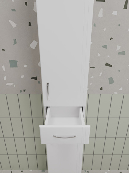 Шкаф пенал Style Line Эко Стандарт 30 ЛС-00002328 с бельевой корзиной Белый глянцевый Шкаф пенал Style Line Эко Стандарт 30 ЛС-00002328 с бельевой корзиной Белый глянцевый