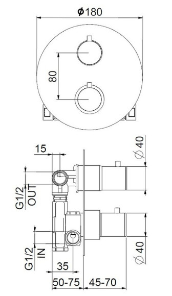 Смеситель для душа Webert Sax Evolution SE970902560 с термостатом Черный матовый