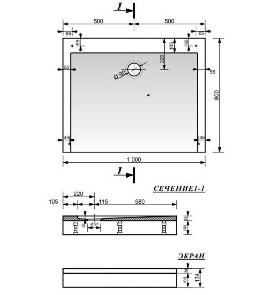 Душевой поддон из искусственного камня Эстет Каппа 100х80 ФР-00000961 Белый Душевой поддон из искусственного камня Эстет Каппа 100х80 ФР-00000961 Белый