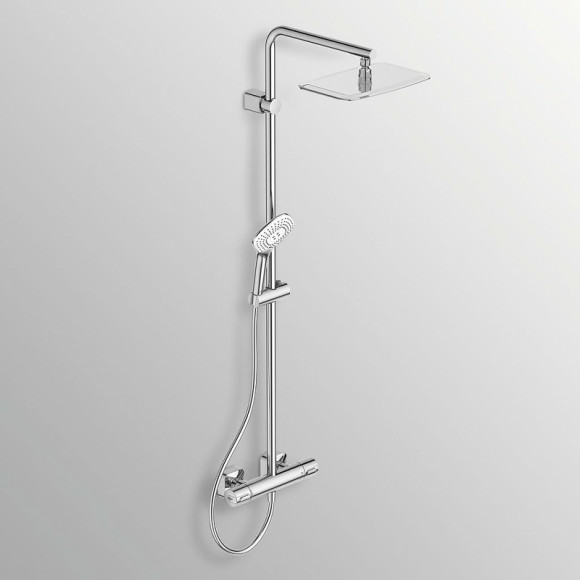 Душевая система Ideal Standard Ideal Rain Luxe Cube Evo Jet A6986AA с термостатом Хром