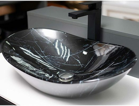 Раковина-чаша CeramaLux 60 7404BM Черный мрамор Раковина-чаша CeramaLux 60 7404BM Черный мрамор