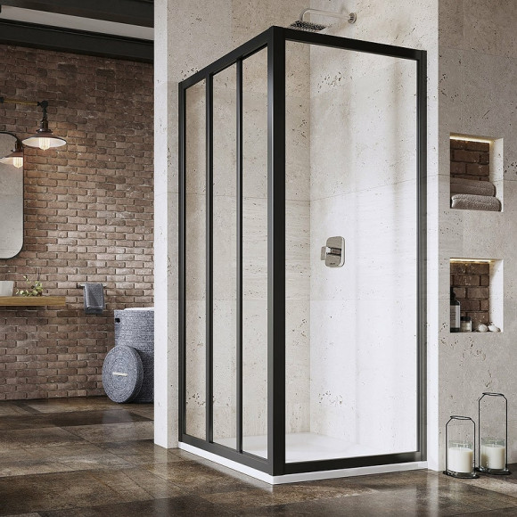 Душевая стенка Ravak Supernova APSS-90 940703R2Z1 профиль Черный стекло Transparent Душевая стенка Ravak Supernova APSS-90 940703R2Z1 профиль Черный стекло Transparent
