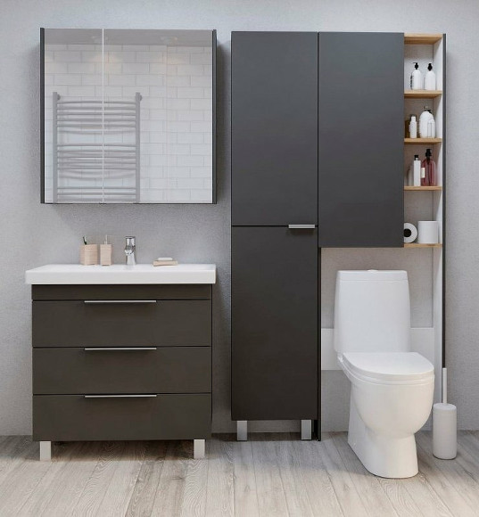 Тумба под раковину 1MarKa Gaula 60Н У92545 Графит матовый