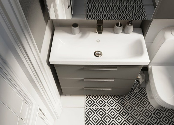 Тумба под раковину 1MarKa Gaula 60Н У92545 Графит матовый