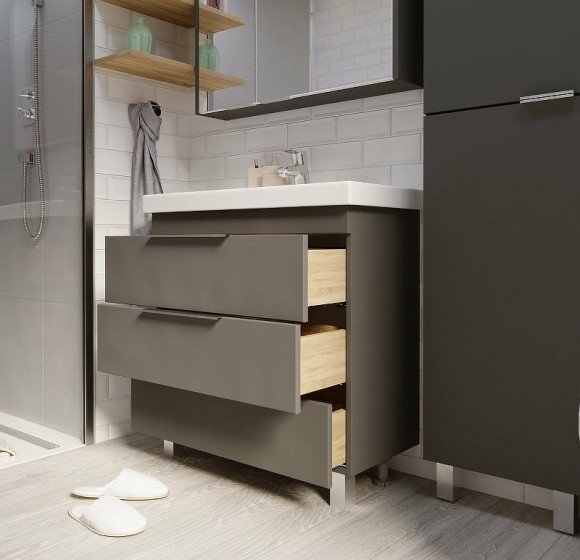 Тумба под раковину 1MarKa Gaula 60Н У92545 Графит матовый