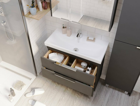 Тумба под раковину 1MarKa Gaula 60Н У92545 Графит матовый