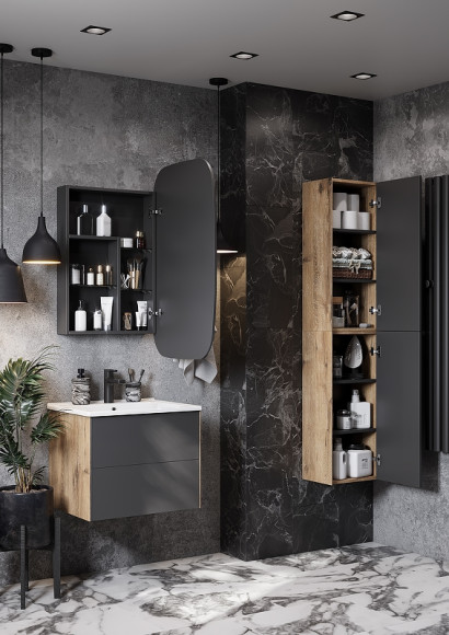 Зеркальный шкаф Aquaton Сохо 60 R 1A258302AJA0R Графит