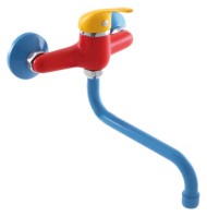 Смеситель для раковины Rav Slezak Seina Junior SAJ001.5/21 красный c желтым и синим Смеситель для раковины Rav Slezak Seina Junior SAJ001.5/21 красный c желтым и синим