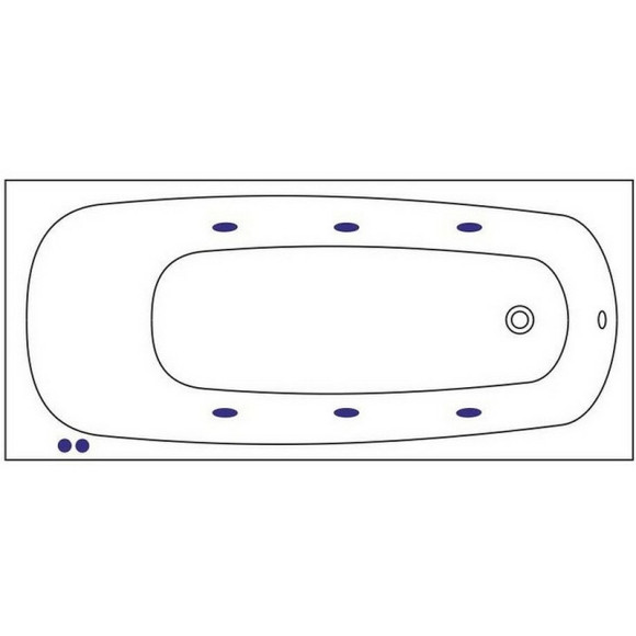 Акриловая ванна Whitecross Layla Slim 180x80 0122.180080.100.SOFT.WH с гидромассажем Акриловая ванна Whitecross Layla Slim 180x80 0122.180080.100.SOFT.WH с гидромассажем