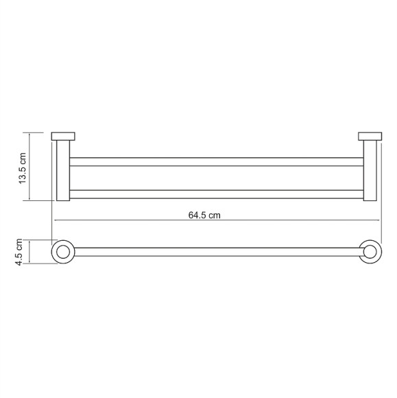 Полотенцедержатель WasserKRAFT Donau K-9440 двойной Хром