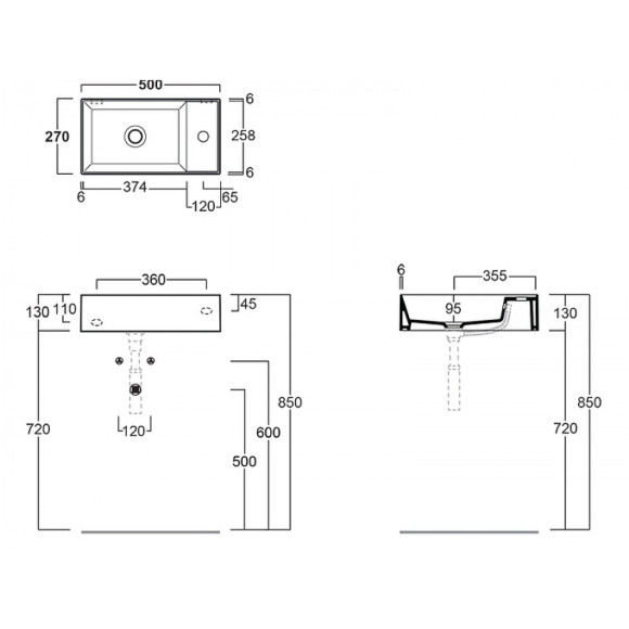 Раковина Simas Agile 50 R AG50 antracite matt*1 Антрацит матовая