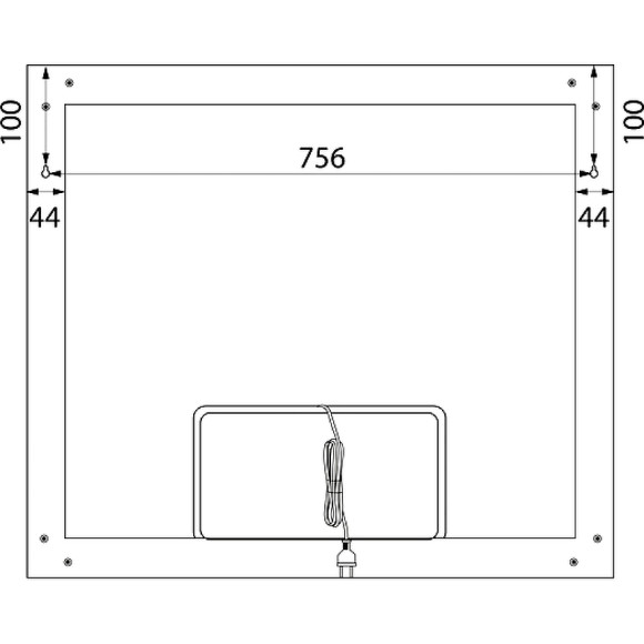 Зеркало Iddis Slide 80 SLI8000i98 с подсветкой с подогревом Черное c сенсорным выключателем и диммером
