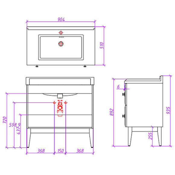 Зеркало Caprigo Metropol 70 13730-021.GLD.00.05 Белое матовое