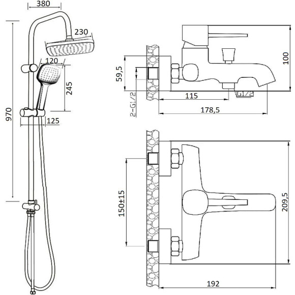 Душевая система Orange Karl M05-934w Белая