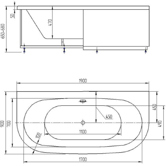 Акриловая ванна Aquatek Морфей 190х90 MOR190-0000014 без гидромассажа с фронтальной и торцевыми панелями с каркасом (разборный) со слив-переливом Акриловая ванна Aquatek Морфей 190х90 MOR190-0000014 без гидромассажа с фронтальной и торцевыми панелями с каркасом (разборный) со слив-переливом