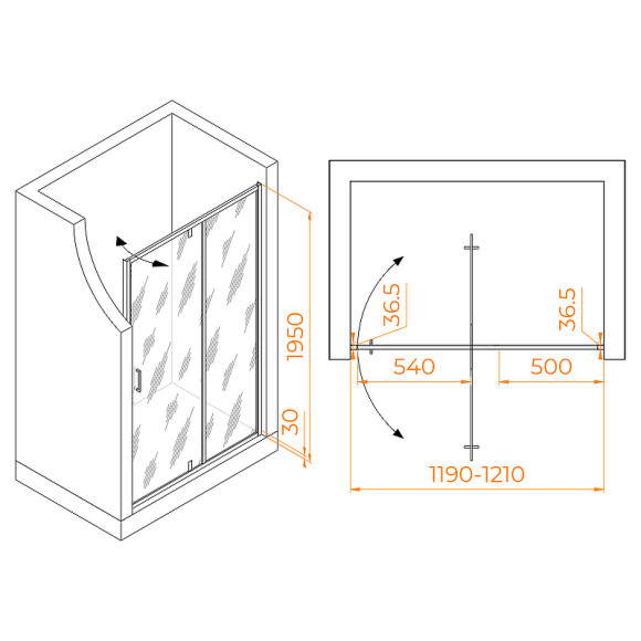 Душевая дверь RGW Leipzig LE-103-B 120 711210312-14 профиль Черный стекло прозрачное Душевая дверь RGW Leipzig LE-103-B 120 711210312-14 профиль Черный стекло прозрачное