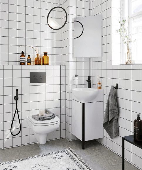 Тумба под раковину Aqwella Porto 45 POR0104WB угловая Белая Черная Тумба под раковину Aqwella Porto 45 POR0104WB угловая Белая Черная