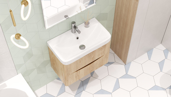 Тумба под раковину Velvex Clay 70 tp.CLA.9595.70.2Y подвесная Дуб верона