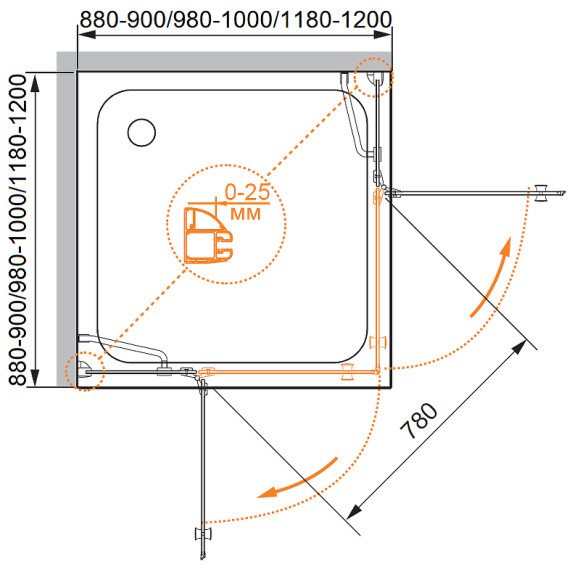 Душевой уголок Cezares Verona 120x120 VERONA-W-A-2-120-C-Cr профиль Хром стекло прозрачное Душевой уголок Cezares Verona 120x120 VERONA-W-A-2-120-C-Cr профиль Хром стекло прозрачное