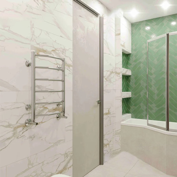 Водяной полотенцесушитель Terminus Виктория П6 400x600 4670078530066 Хром, нижнее подключение, G 1/2" ВР Водяной полотенцесушитель Terminus Виктория П6 400x600 4670078530066 Хром, нижнее подключение, G 1/2" ВР