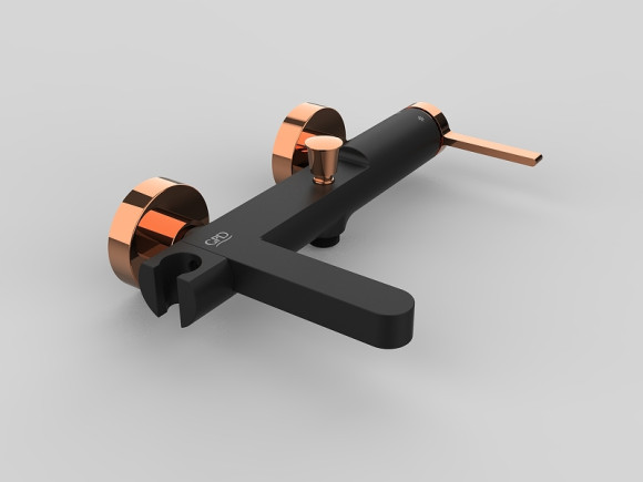 Смеситель для ванны GPD Gildo MBB165-S-R Черный Розовое золото